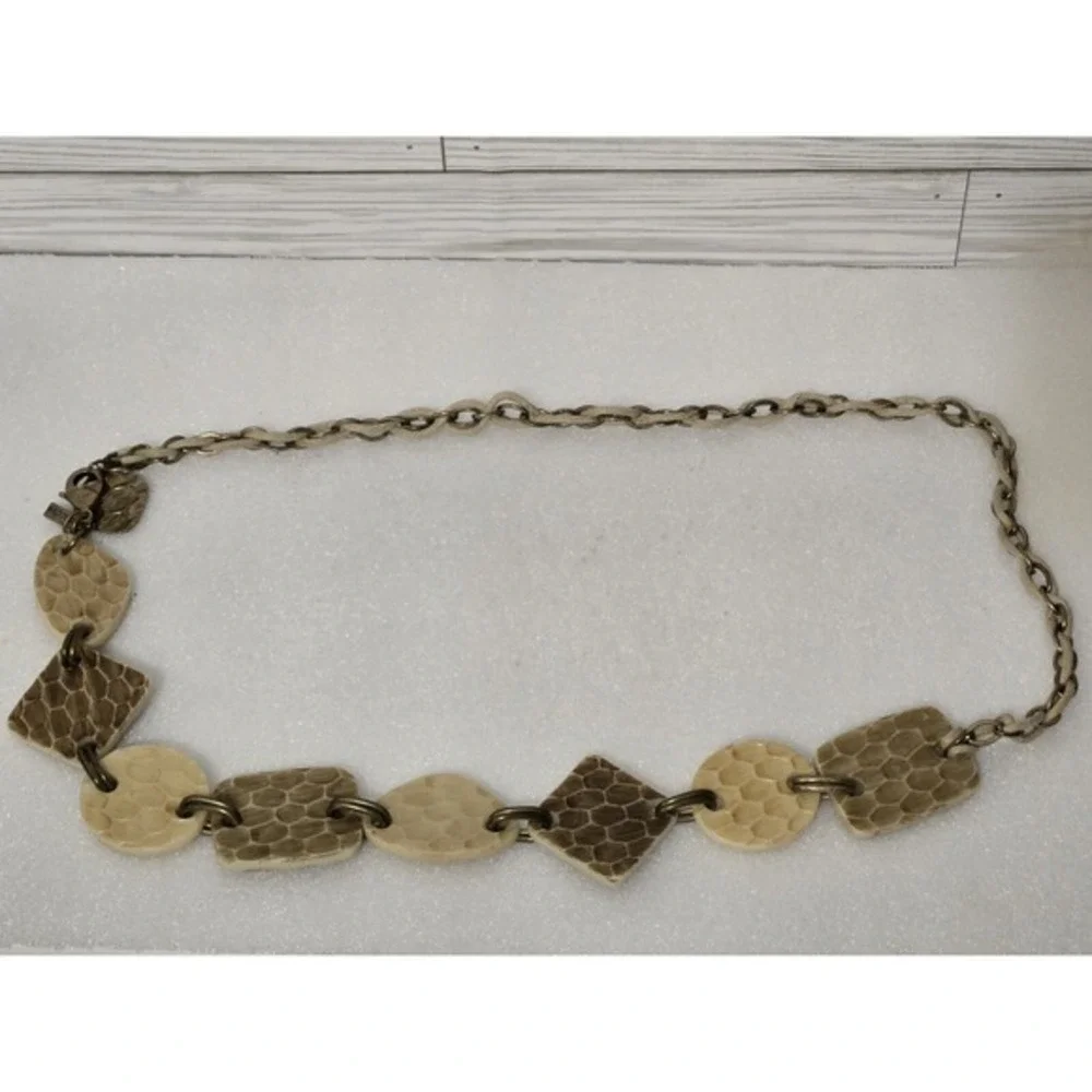 Chicos Belt Womens Hard Plastic Jewelry Design Brown Chain